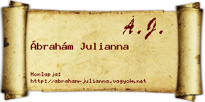 Ábrahám Julianna névjegykártya